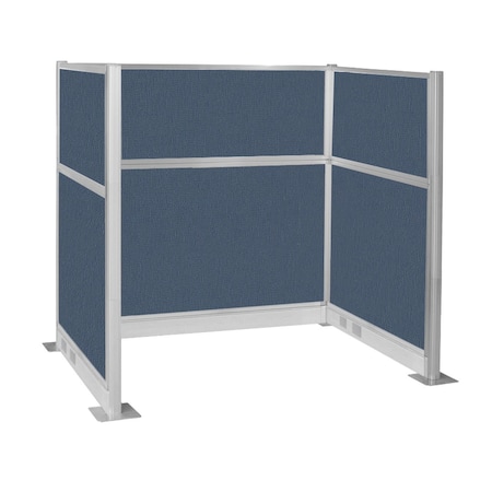Versare Pre-Configured Hush Panel Electric Cubicle (U Shape) 6' x 4' Ocean Fabric 1859390
